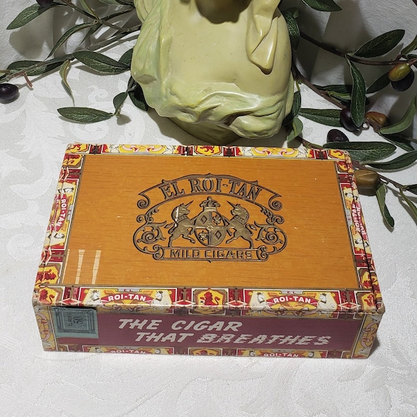 Vintage El Roi-Tan Fresh Perfectos Extra Cigar Box - 10 Cents Cigars Cigar Box - Cigar Aficionado Collectibles