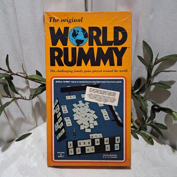 Rare Vintage 1977 Adell International, Inc. The Original World Rummy The Challenging Family Game Played Around The Word - Complete Game