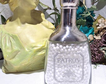 Handpicked Tequila Patron Stainless Steel And Glass Patron Bottle Shaped Design Cocktail Shaker - Patron Tequila Shaker - Mexican Bar Decor
