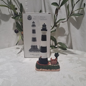 Vintage 1999 Geo. Z. Lefton Historic American Lighthouse Collection &quot;Cape Canaveral, FL 1868&quot; Hand Painted Lighthouse Sculpture/Figurine