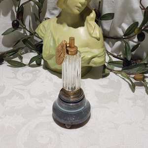 Hard To Find Vintage 1920&#39;s Art Deco Crystal Atomizer Perfume Bottle Music Box Plays Waltzdream - Musical Perfume Bottle