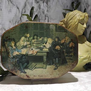 Vintage British Biscuit Tin &quot;High Adventure&quot; W. & R. Jacob