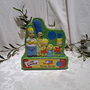 Vintage 2000 Cardinal Industries Inc. The Simpsons Trivia Game With Collectible Tin Box And Cast Poster - Complete -  Collectible Games