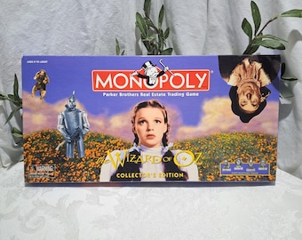 Vintage 1998 Parker Brothers Collector&#39;s Edition The Wizard Of Oz Monopoly Real Estate Trading Game Board Game - Complete Game