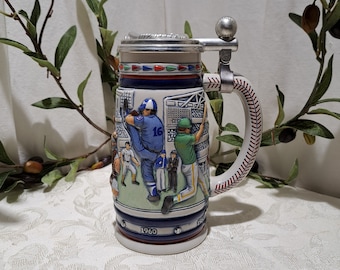 Amazing Vintage 1984 Avon Baseball Thru The 1900's Large Beer Stein By Ceramarte Made In Brazil - Baseball Stein -  Baseball Fans Gifts