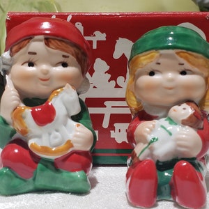 Vintage Avon Claus & Company Porcelain Collection Santa's Helpers Salt ...