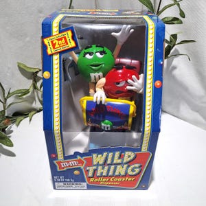 New In Box Vintage Limited Edition Red And Green M&M&#39;s Wild Thing Roller Coaster Large Candy Dispenser - M And M&#39;s Candy Dispenser