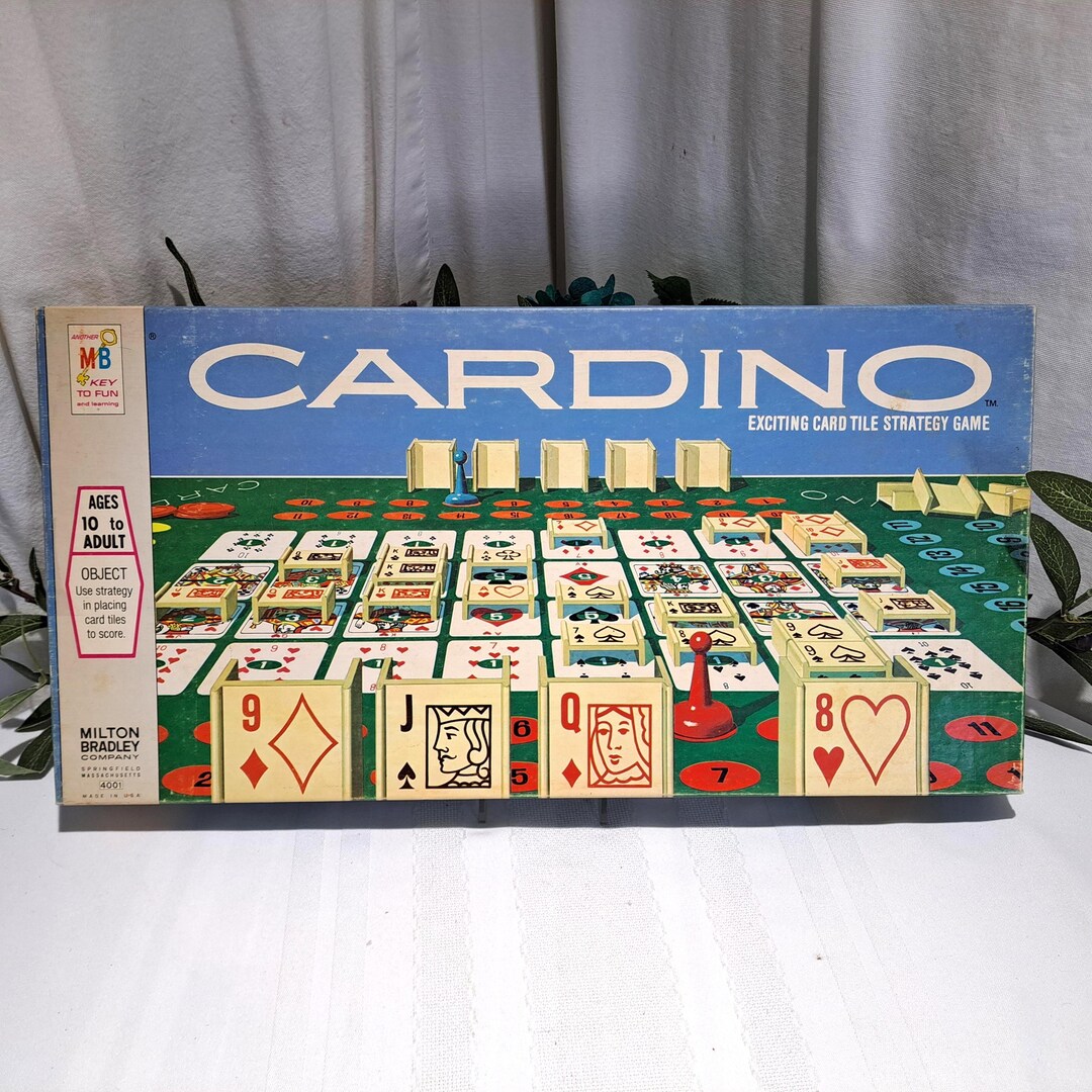 Vintage 1970 Milton Bradley Cardino Exciting Card Tile Strategy Board ...