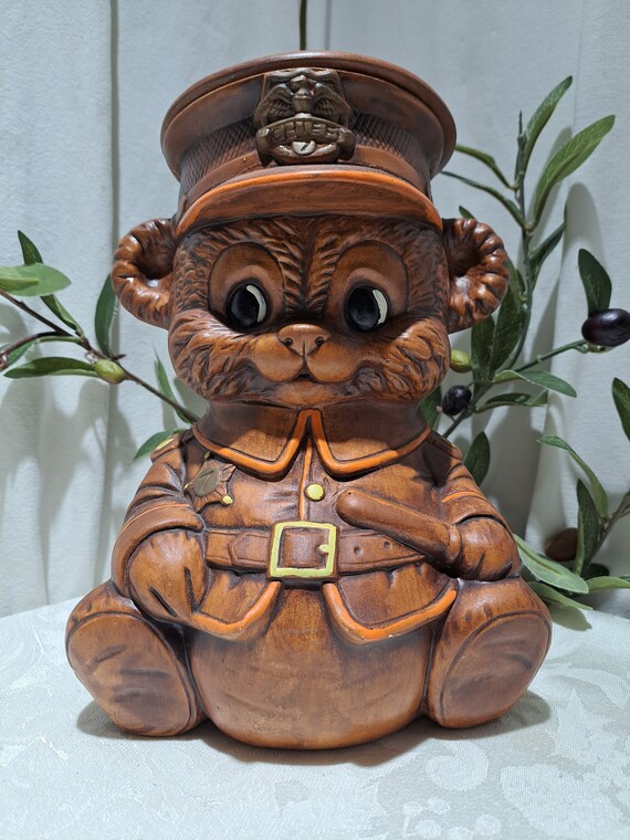 Vintage 1970's Treasure Craft Pottery Police Chief Teddy Bear