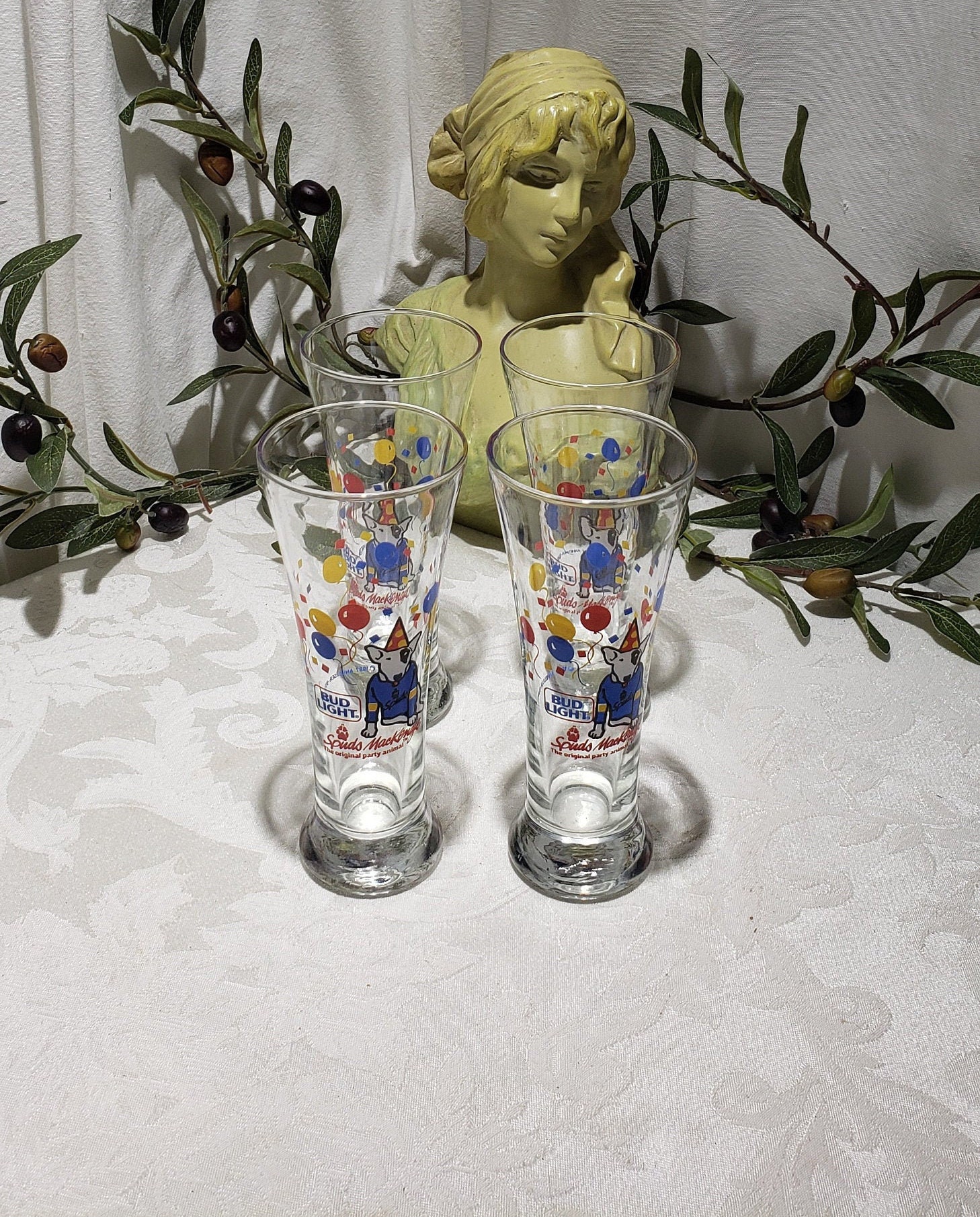 Bicchiere Birra Vintage Pilsner 1987 Bud Light Spuds Mackenzie - Foto 5