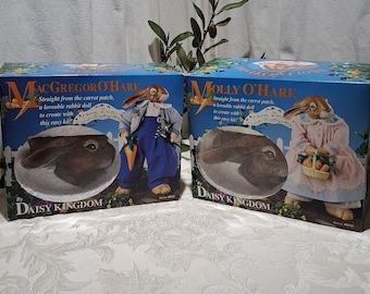 Vintage One 1992 Daisy Kingdom Molly O&#39;Hare Or MacGregor O&#39;hare Rabbit Doll Kit Set - Make Your Own Bunny Rabbit Doll Kit - Vintage Doll Kit