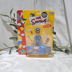 New In Box Vintage 2001 Playmates The Simpsons Series 7 Policeman Officer Lou World Of Springfield Interactive Collectible Figure