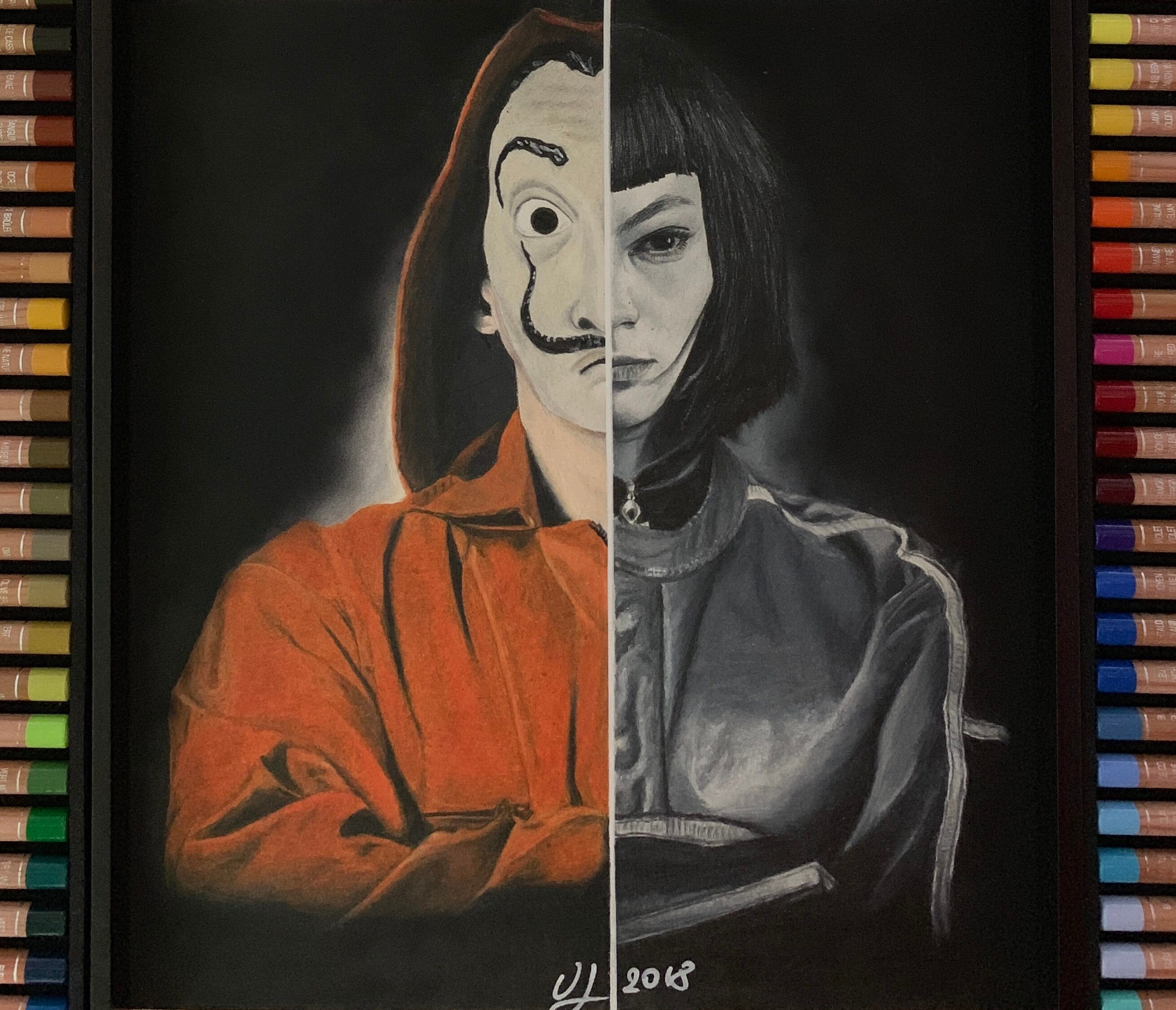 La Casa De Papel Tokyo Pencil Drawing Etsy La Casa De Papel Tokyo Pencil Drawing Etsy
