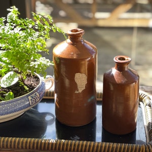 Vintage Inkwells. Brown Salt Glazed Stoneware