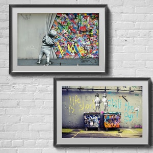 Life Is Short Chill, The Duck Out Not Print. Authentic Signed Graffiti Colorful Cans Poster. Set Of 2 Street Dj Print. Living Room Decor.