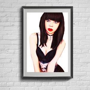 Krachtige vrouw sterke vrouw kunst aan de muur. Girlpower-print. Feministische poster.