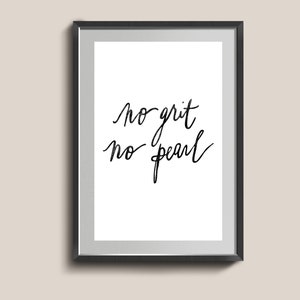 Cytat Wall Art. Plakat domowy. Dekoracja salonu. Bez żwiru, bez perły. Nowoczesny wydruk.