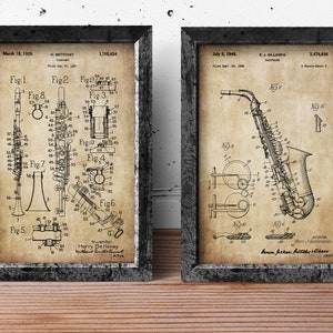 Patent Print. Vintage Patent Print. Gift For Music Lover. Set Of 2 Living Room Retro Decor. Blueprint Poster.