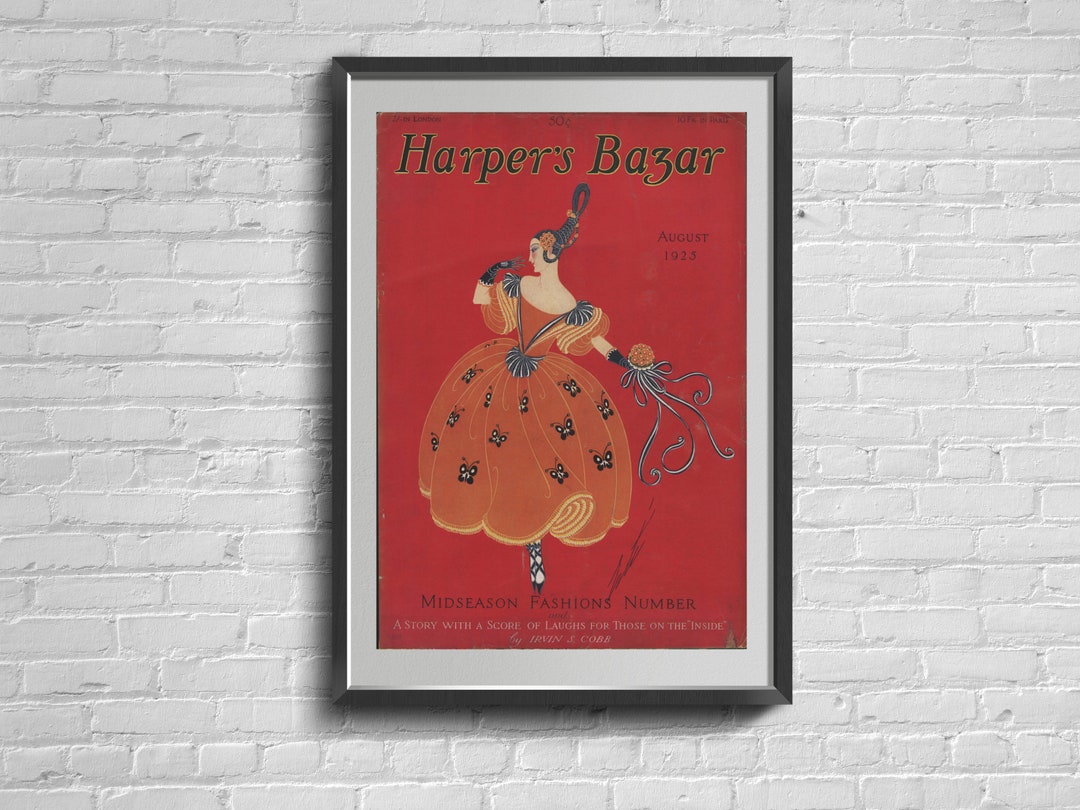 Vintage Fashion Magazine Cover Wall Art Print. August 1924 Poster. Etsy