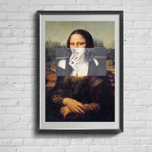 Mona Lisa Modern Poster. Illustration Painting Print Wall Art.