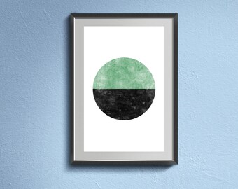 Cirkel artwork minimalistische print. Abstracte kunst aan de muur. Geometrische cirkel grafisch ontwerp poster. Zolder huis. Moderne Scandinavische inrichting.