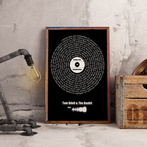 Custom Vinyl Record Print. Our First Dance Lyrics Poster. Personalised Wedding Anniversary Gift For Parents. Song Lyrics Print.