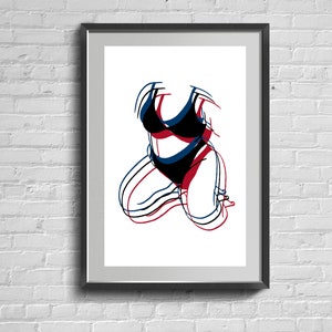 Body Positive Line Wall Art Print. Line Drawing Art Poster. Female Figure Art Print. Minimalist Art. Living Room Wall Decor.