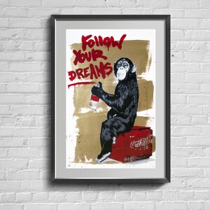Famous Graffiti Art Print. Fashionable Wall Poster. Home Illustration Decor on Canvas.