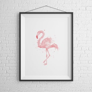 Flamingo Wall Art. Modern Print. Animal Posters. Watercolor Bird.