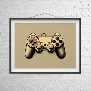 Retro Video Game Console Print. Vintage Controller Poster. Gaming Room Wall Art Decor. Gift For Gamer.