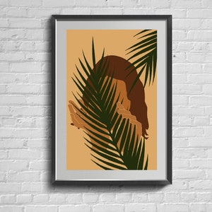 Skandinavische Boho Girl Line Art Leinwand, minimalistisches weibliches Poster, neutrales modernes Wohnzimmer- und Bürowanddekor.