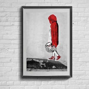 Famous Graffiti Illustration Art Print. Fashionable Wall Poster On Stretched Canvas.
