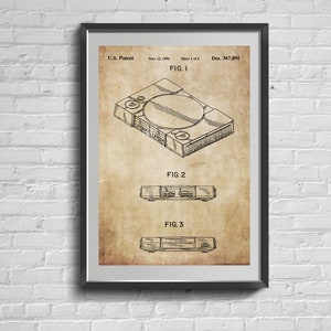 Patent Print. Vintage Patent Druck. Geschenk für Gamer. Wohnzimmer Retro Decor. Blaudruck Poster.