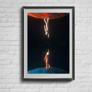 Weltall Poster. Galaxy Astronaut Druck. Jungen Zimmer Dekor. Vintage Wohndekor.