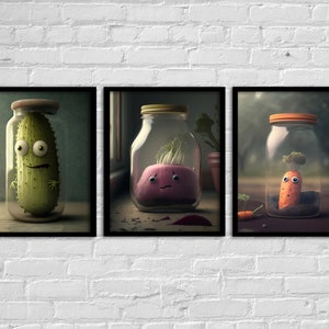 Das letzte Pickle-Poster. Set mit 3 signierten Kunstdrucken. Raum-Wand-Druck-Dekor.