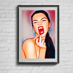 Krachtige vrouw sterke vrouw kunst aan de muur. Feministische poster. De toekomst is vrouwelijk. Girlpower-print.