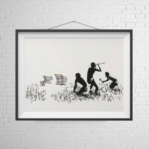 Trolley Hunters Wall Art. Street Art New York Print. Living Room Decor. Street Art In New York On Canvas.