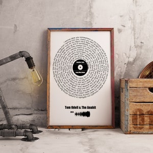 Custom Vinyl Record Print. Song Lyrics Print. Our First Dance Lyrics Poster. Personalised Wedding Anniversary Gift For Parents.