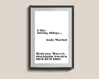 Andy Warhol 'I Like Boring Things' Framed Art Print - Etsy