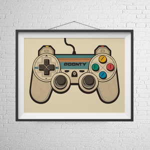 Vintage Controller Poster. Gaming Room Wall Art Decor. Retro Video Game Console Print. Gift For Gamer.