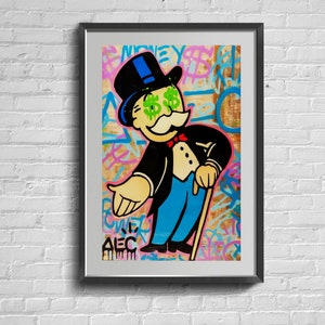 Dollar Illustration Print. Fashionable Style Wall Art. Painting Famous Poster. Living Room Decor.