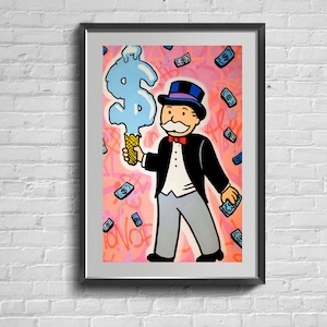 Painting Dollar Style Wall Poster. Fashionable Living Room Decor.