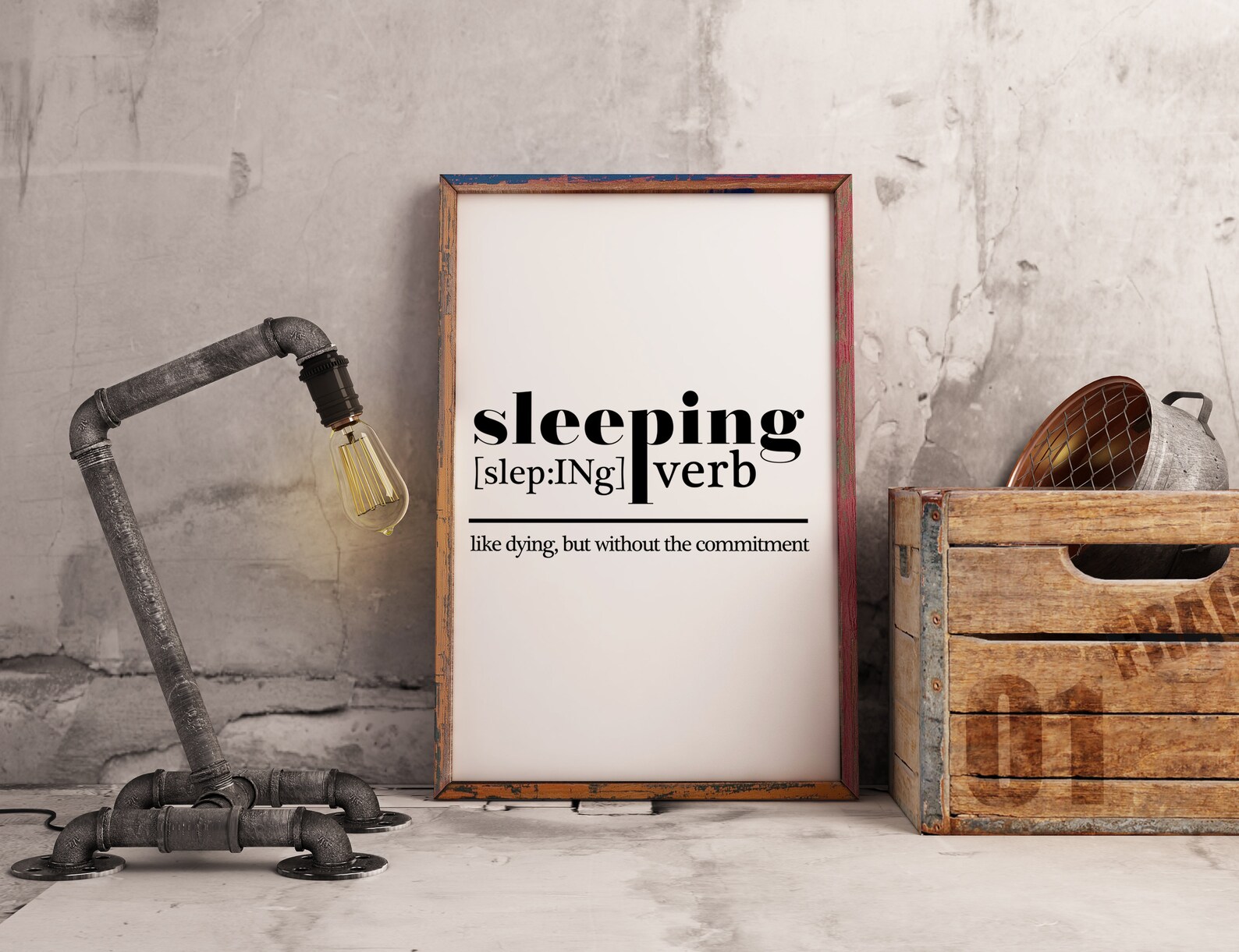 Sleeping Definition Wall Art. Funny Bedroom Poster. Dictionary Etsy