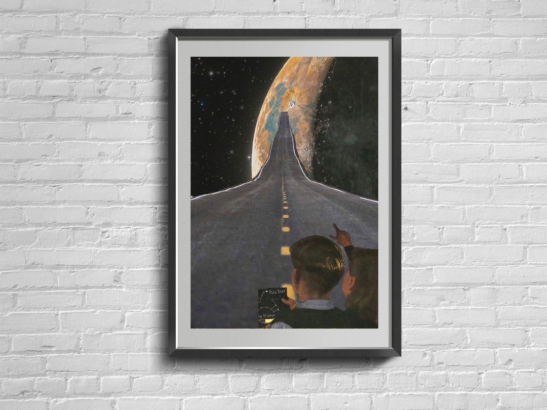 Vintage Space Poster. Galaxy Astronaut Room Wall Print Decor. Retro ...