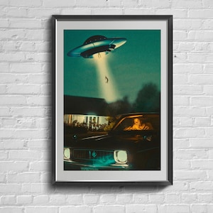 Sci-fi Poster. UFO Print. I Want To Believe Wall Art Poster. Retro Art Reproduction Office Decoration Art Print.