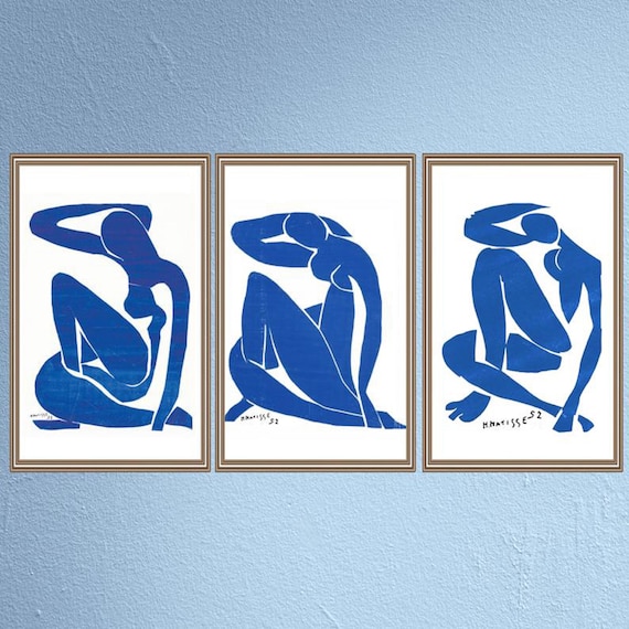 Printable Abstract Nude Female Art Print Digital Download Nude Female Art Henri Matisse nu Blue Blue Nude Poster Abstract Wall Art