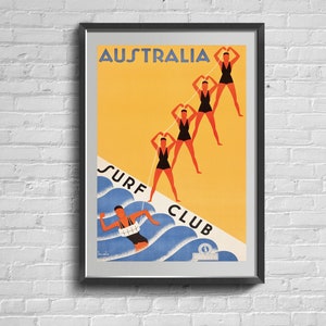 Stampa artistica da parete con la scritta Vintage Fashion Australia.