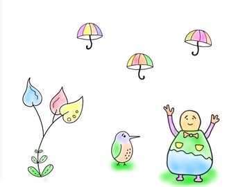 Umbrellas Notecard