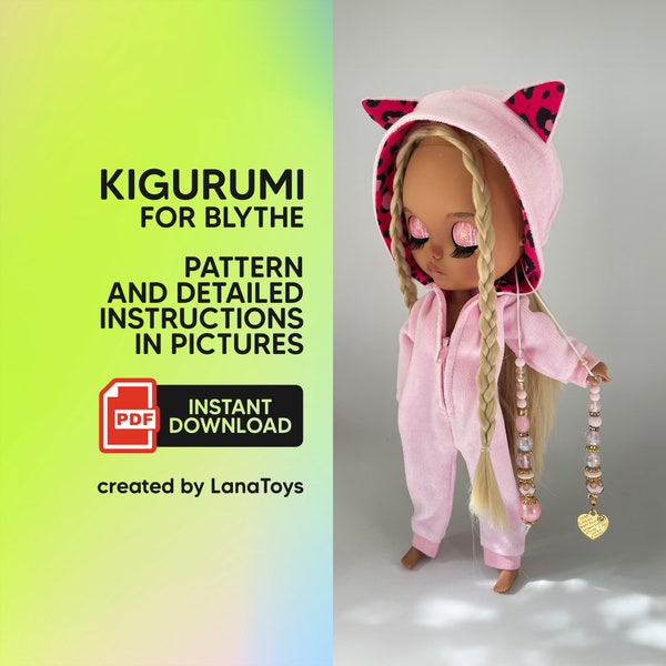 Pajama pattern for Blythe Kigurumi for Blythe dolls