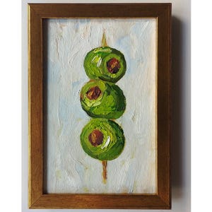 Olives Painting Original Oil, Painting for Kitchen, Still Life, Framed Painting, Small Wall Art 6x4&quot;